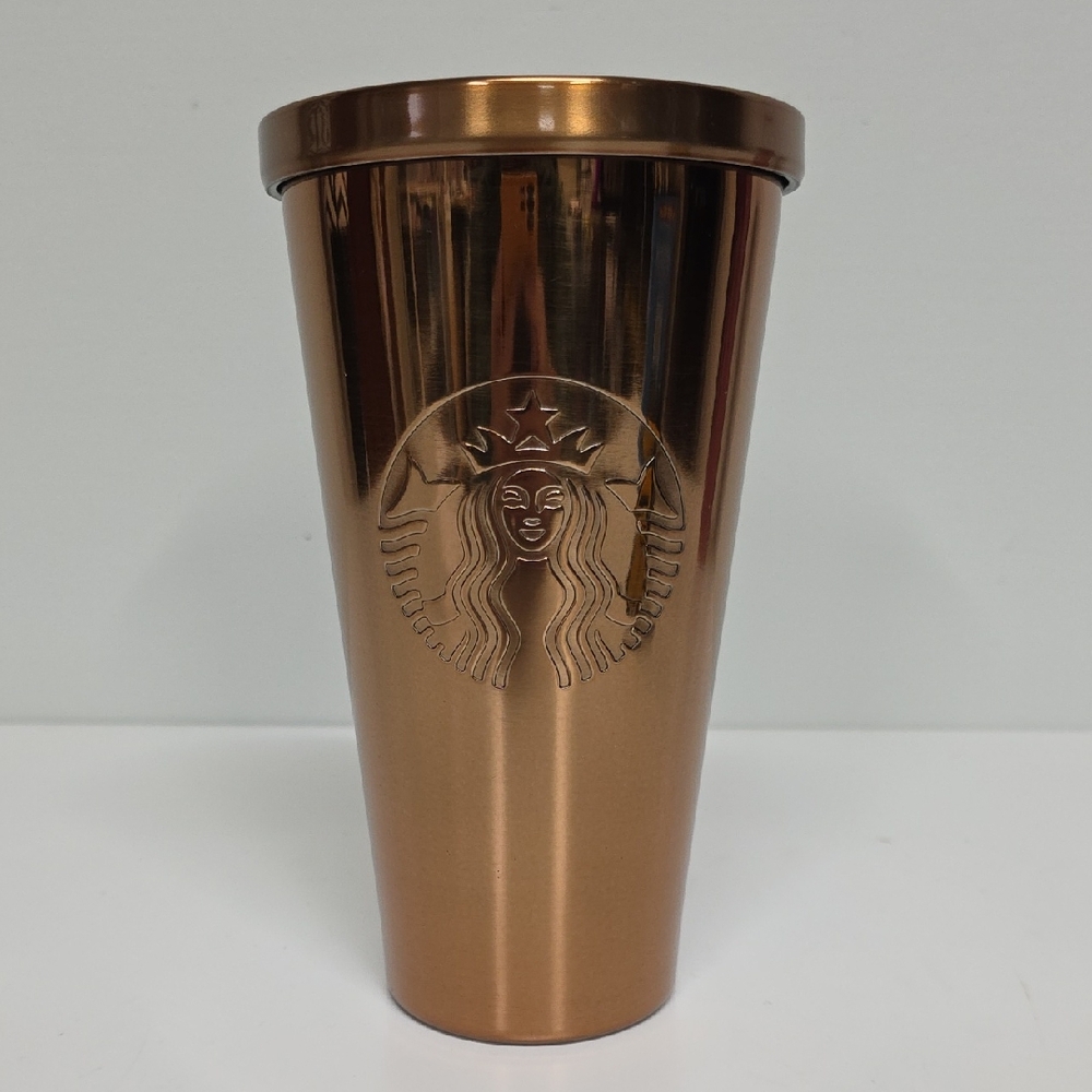 Starbucks Copper Metallic Stainless Steel 16oz Tumbler Mug Lid - No Straw